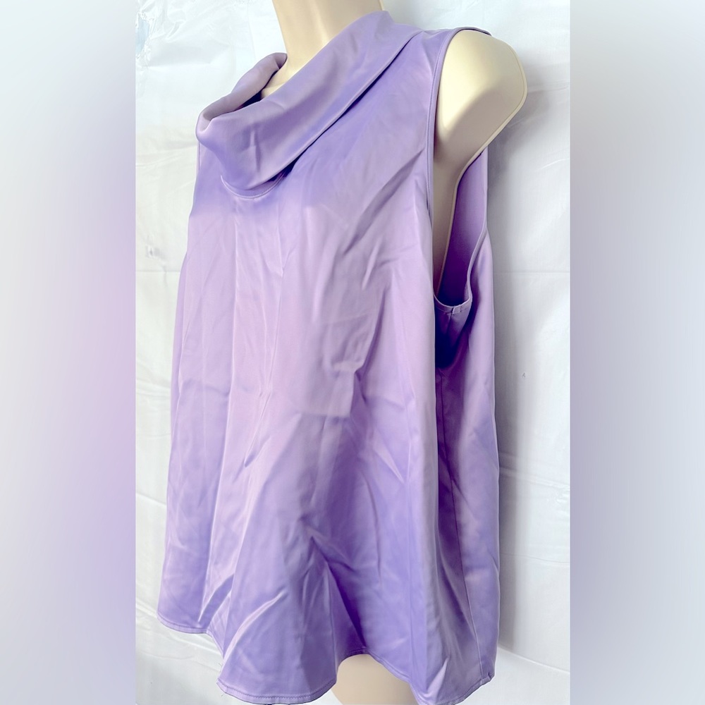 Worthington - Women’s Purple Silk Tops Sleeveless Blouse Size PXXL